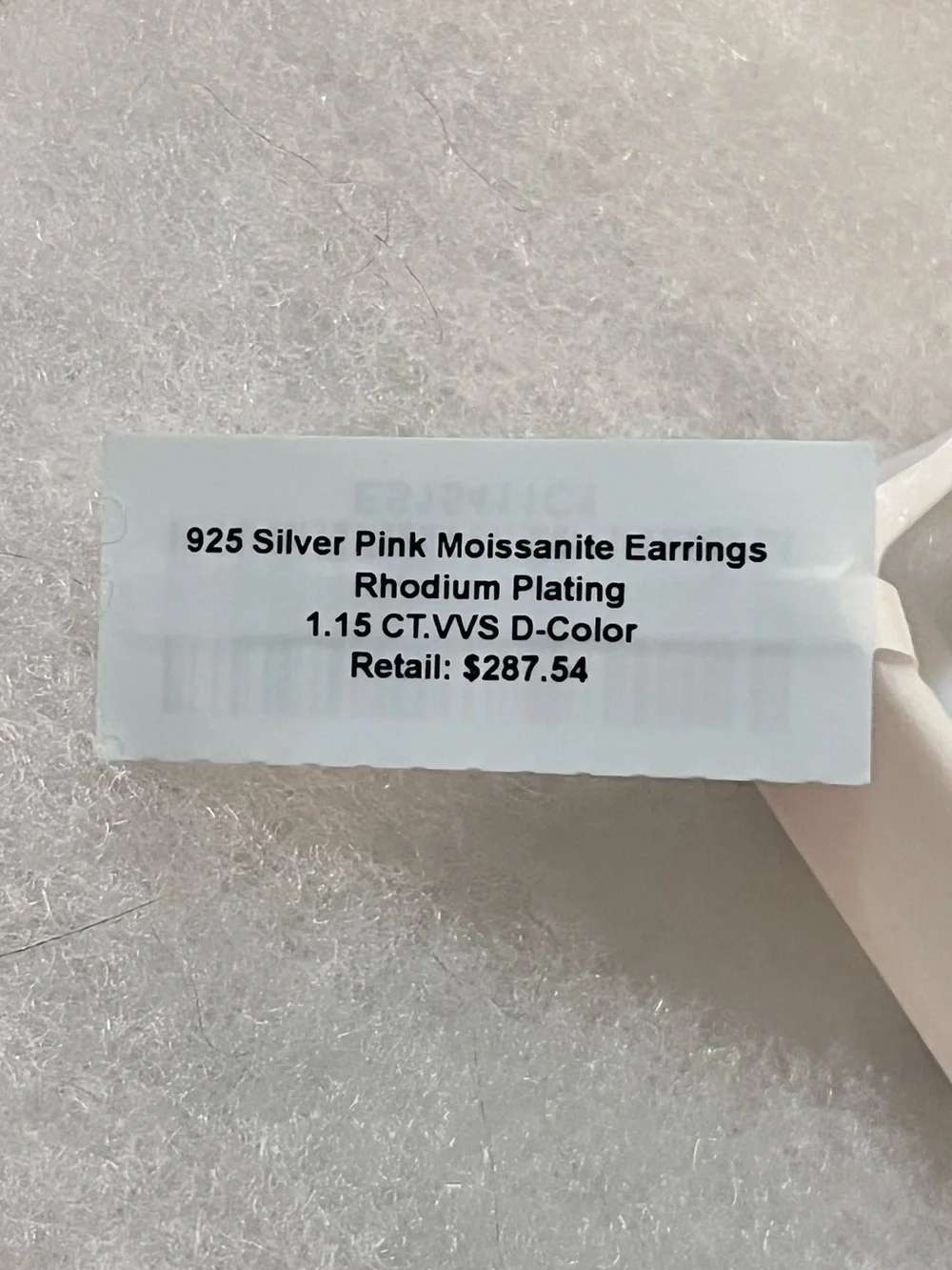 Rhodium Plated Sterling Silver Round Pink Moissanite Halo Stud Earrings